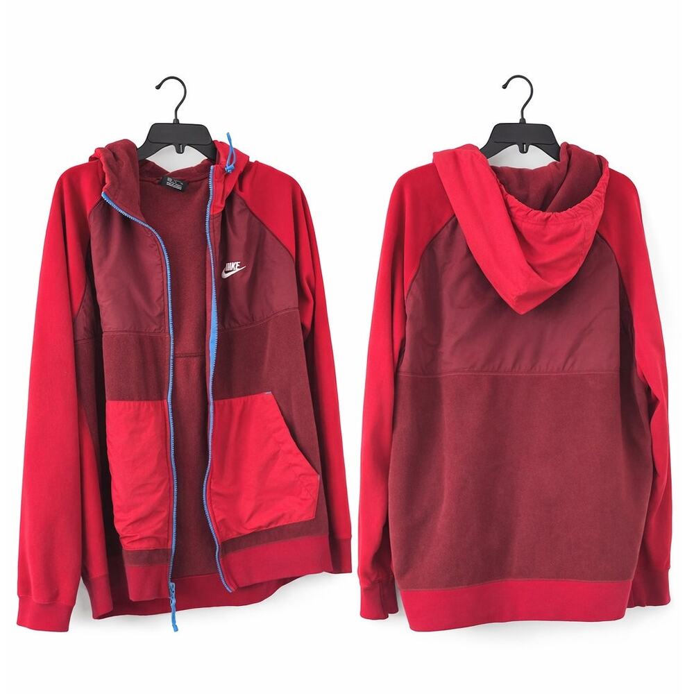 Nike Tech Fleece Sherpa Jacket Red w/Blue accents XL